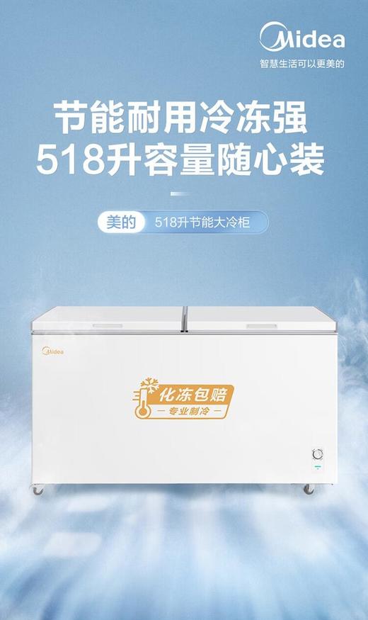 美的(Midea) （202731
）冰柜商用518升大容量 冷藏冷冻转换卧式冷柜 速冻保鲜囤货雪柜BD/BC-518DKM 商品图0
