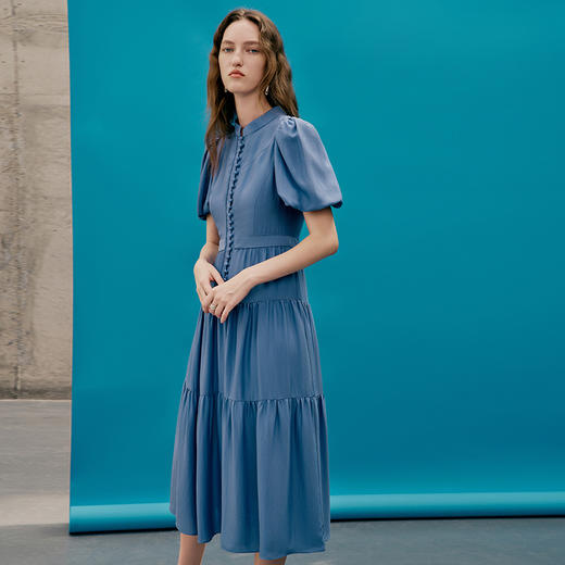 EITIE爱特爱夏季新款法式气质泡泡袖连衣裙7407128 商品图1