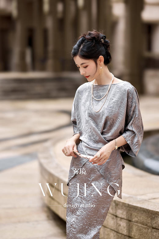 【雾境定制】璀璨云裳系列 高贵织锦提花麒麟祥云暗纹显瘦系带上衣 3205023 商品图3