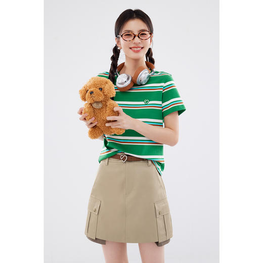 【严选】诗凡黎工装风a字半身裙2024夏新款通勤风小个子高腰显瘦流行短裙SF7140781 商品图4