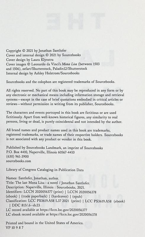 【中商原版】Last Mona Lisa 英文原版 Jonathan Santlofer 人物 杂志优质书籍 世界现代文学 经典文学 商品图4