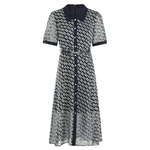 EITIE爱特爱夏季新款时尚显瘦气质撞色印花连衣裙7407135 商品图5