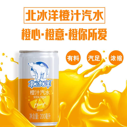 北冰洋  汽水 迷你罐橙汁汽水 200ml*12罐 商品图3
