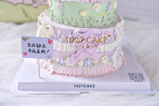 1027CAKE | 双层小兔子 翻糖装饰 森系手绘 商品图2