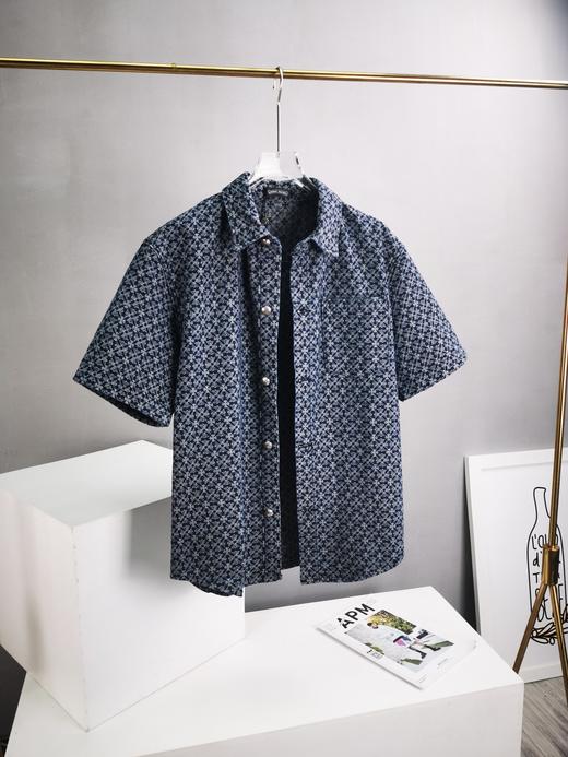 CH 2024夏季新款 提花牛仔休闲宽松短袖衬衫外套 Z-11733 商品图0