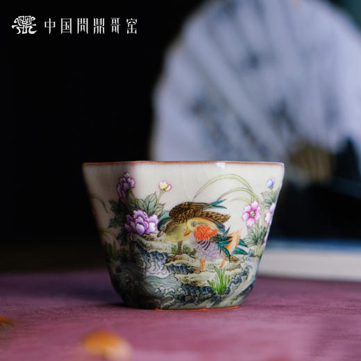 问鼎哥窑致巧款八方斗杯 （鸳鸯） 商品图0