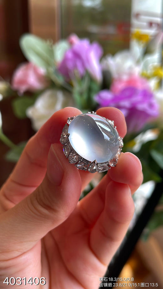 玻璃种蛋面戒指【4031406】具体价格微信咨询 商品图3