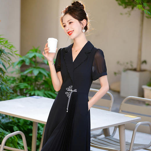 新中式国风改良连衣裙，短袖中长款复古裙子QYM-TB-FD1165-Y 商品图3