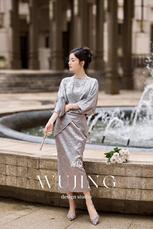 【雾境定制】璀璨云裳系列 高贵织锦提花麒麟祥云暗纹显瘦系带上衣 3205023 商品图2