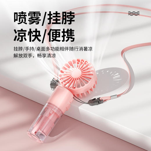 【送挂绳！】新款F2迷你喷雾风扇补水仪 静音便携式充电 康复 商品图3