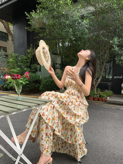 Read Nameless /高级版本独家亚麻碎花挂脖裙 商品图5