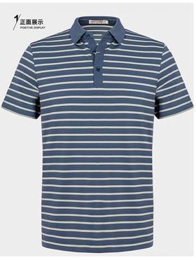 美尔雅男装2024夏款条纹商务短T