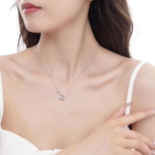【爱心莫比乌斯】S925银滴胶项链【JHY-N001521B】 商品图1