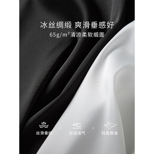 【专属特价】熙世界冰丝缎面吊带背心夏季美背外穿内搭黑白色V领打底衫上衣 商品图2