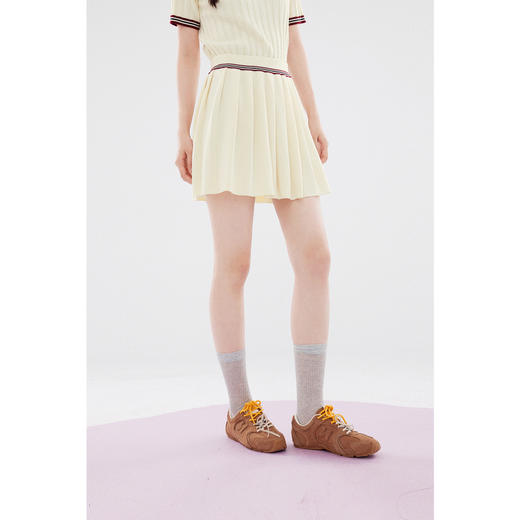 【严选】诗凡黎学院风百褶半身裙2024夏新款显瘦流行漂亮a字小个子短裙女SF63340881 商品图2