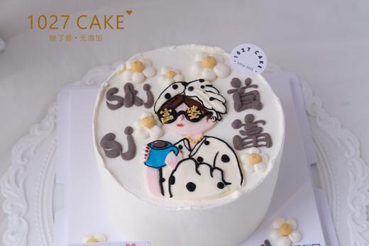 1027CAKE |  手绘蛋糕  线条小狗 商品图4