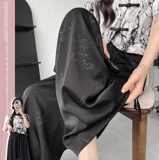 烟雨入江南，花草衔提花！【新中式国风提花冰丝裤】舒适亲肤感，柔软透气不闷吸湿性强，3D立体裁剪设计特色花纹面料，轻薄美观冰凉速干，拯救微胖身材 商品图0