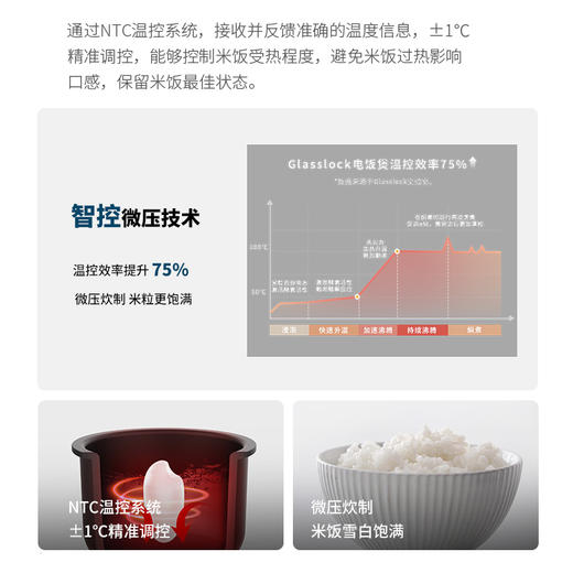 【Glasslock1.6L陶土饭煲 】电饭煲煮一碗饭也很香 1-3人食用 无涂层更安心 商品图4