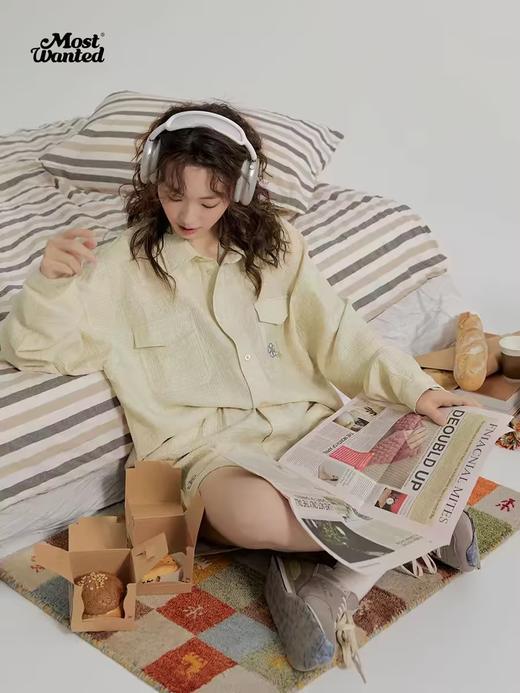 mostwantedlab彩虹/M2412068/小花十字绣皱感情侣居家慵懒休闲宽松短裤 商品图2