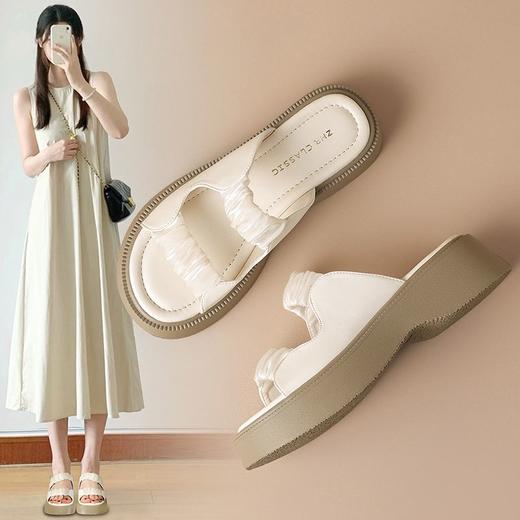 ZHR拖鞋女夏季外穿2024新款厚底配裙子松糕运动沙滩一脚蹬凉拖鞋 商品图0