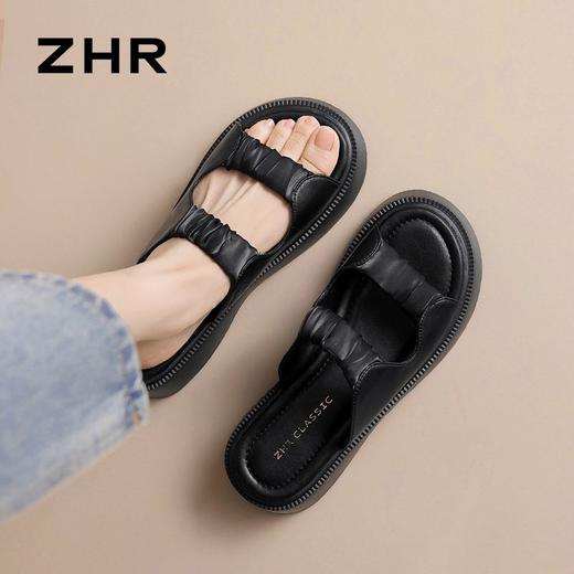 ZHR拖鞋女夏季外穿2024新款厚底配裙子松糕运动沙滩一脚蹬凉拖鞋 商品图7