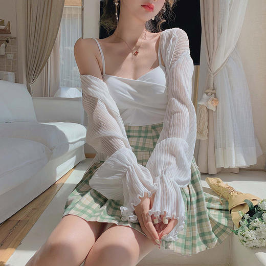 【超仙气雪纺防晒衣】夏天薄开衫外套 短款配吊带裙子外搭小披肩 商品图3