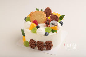 男孩女孩水果奶油蛋糕