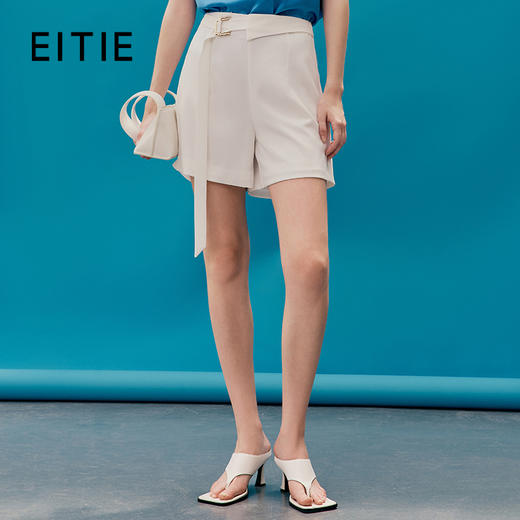 EITIE爱特爱夏季新款时尚休闲通勤百搭简约显瘦短裤7405111 商品图0