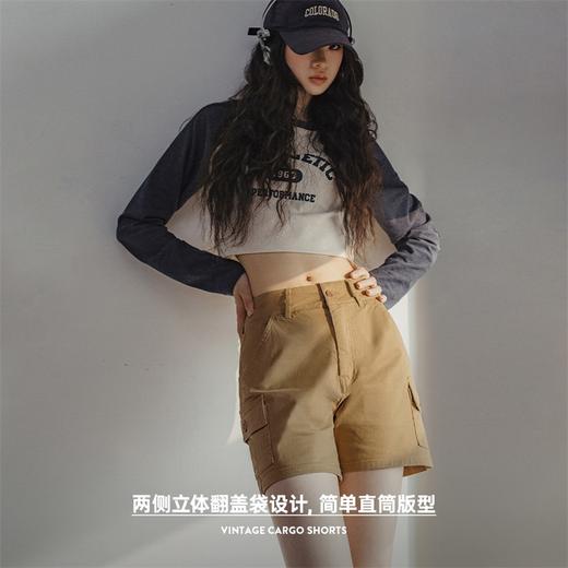 马登卡其色工装短裤休闲直筒阔腿裤子修身显瘦百搭五分中裤夏季女 商品图2