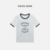 COCO ZONE “凯旋T”夏季字母印花短袖上衣撞色T恤CC1B1274 商品缩略图0