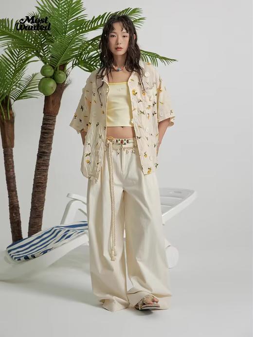 mostwantedlab彩虹/M2412164/原胚亚麻阔腿裤 商品图3