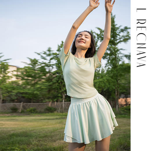 【凉感纱线】后开叉透气罩衫短袖 冰感爽滑网孔面料 透气排汗 商品图2