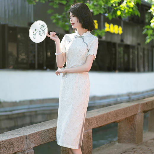 2024夏季新款气质少女修身改良新式连衣裙日常可穿小个子旗袍KK-2357 商品图3