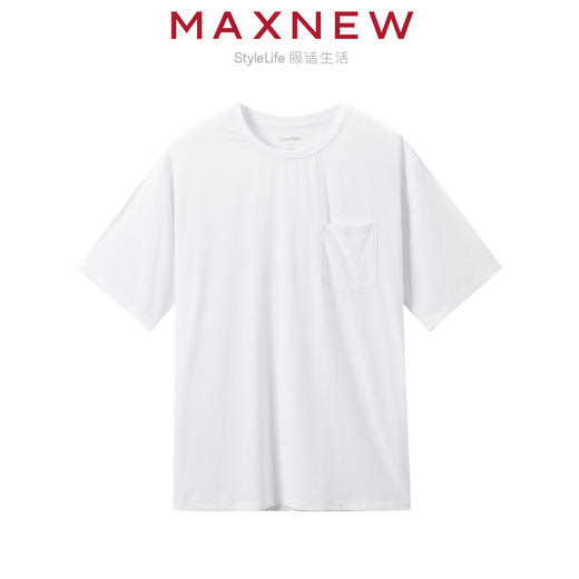 【家居】“Cool Max”凉感系列舒适柔软吸湿排汗细腻亲肤圆领口袋T恤 1N2417105 商品图1