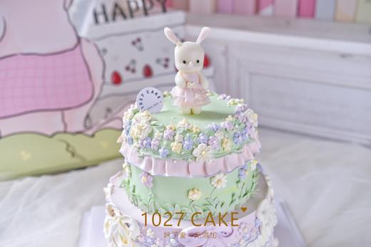 1027CAKE | 双层小兔子 翻糖装饰 森系手绘 商品图3