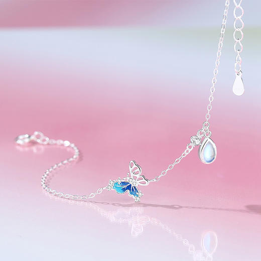 【水滴蝴蝶】S925银心月光石手链【JHY-A001027Y】 商品图1
