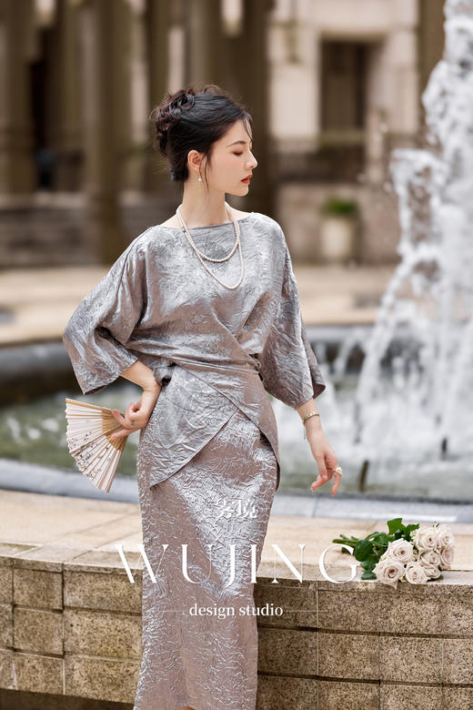 【雾境定制】璀璨云裳系列 高贵织锦提花麒麟祥云暗纹显瘦系带上衣 3205023 商品图1