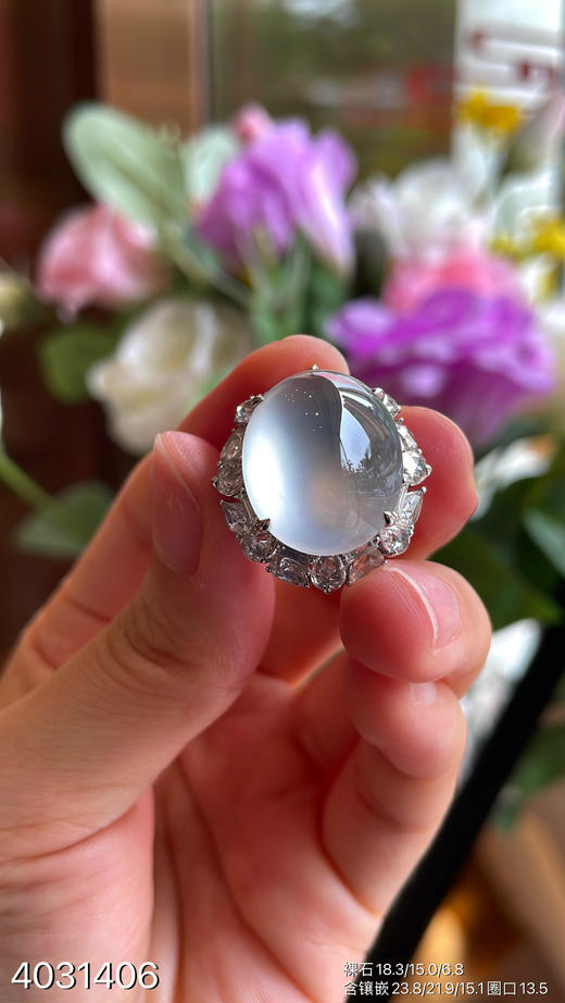 玻璃种蛋面戒指【4031406】具体价格微信咨询 商品图5
