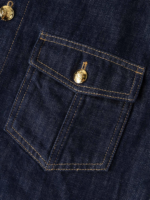 COCO ZONE "南希连衣裙“藏不住一点翻领单排扣连衣裙短袖A字裙CC1B1374 商品图5