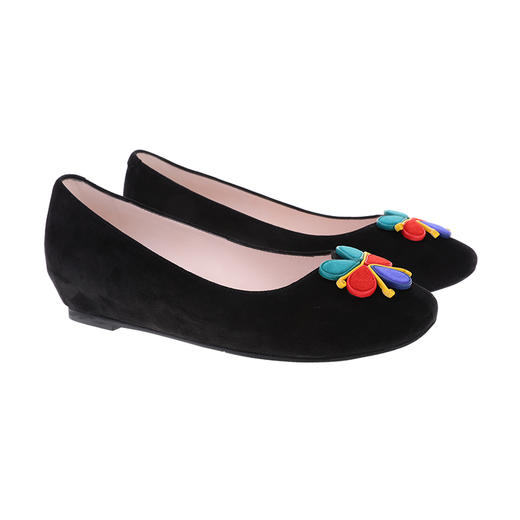 sheme蝶雨彩虹系列 彩色面料拼接成花瓣 优雅舒适坡跟女士单鞋 可定制 商品图5