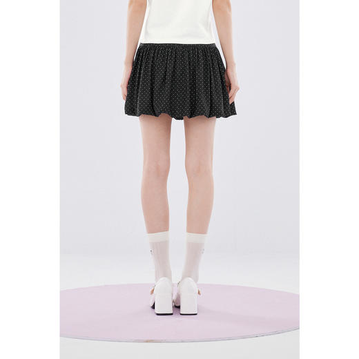 【严选】【花苞裙】诗凡黎黑色波点半身裙2024夏新款高腰显瘦小个子短裙女SF6340791 商品图4