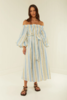 PALM NOOSA - Sicily Dress - Blue Yellow Stripe - 女装 - 连身裙 - 蓝黄 商品缩略图0