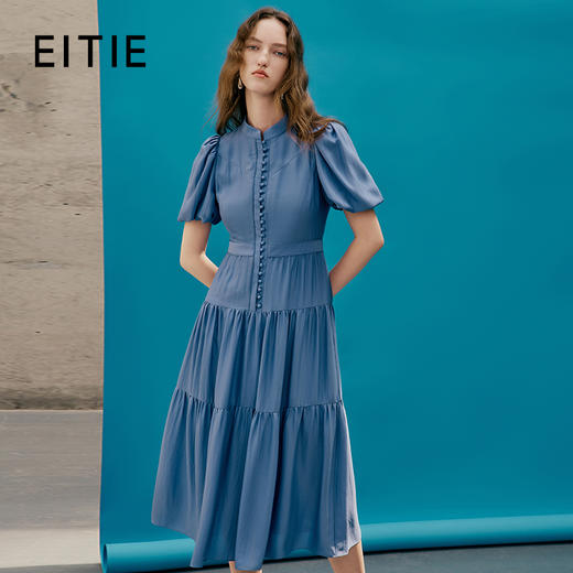 EITIE爱特爱夏季新款法式气质泡泡袖连衣裙7407128 商品图0
