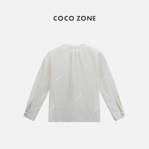 COCO ZONE "禅意美学”宽松立领长袖衬衫纯色通勤百搭上衣CC2B0984 商品图1