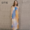 EITIE爱特爱夏季新款时尚个性扎染撞色印花无袖连衣裙女7407162 商品缩略图0