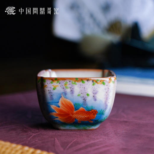问鼎哥窑 四喜杯 （紫藤金鱼）（缺货） 商品图0