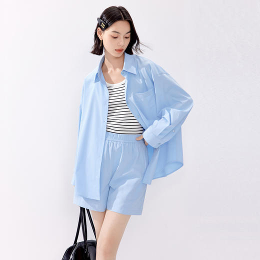 【严选】伊芙丽宽松短裤女2024年夏装新款休闲通勤1F6950051 商品图3