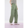 【严选】诗凡黎绿色工装风束脚休闲裤2024夏新款薄荷曼波宽松设计感长裤女SF6350611 商品缩略图3
