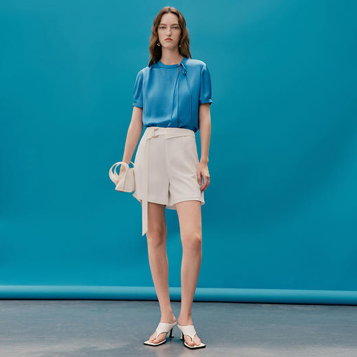 EITIE爱特爱夏季新款温柔百搭显瘦飘带小上衣7413118 商品图3