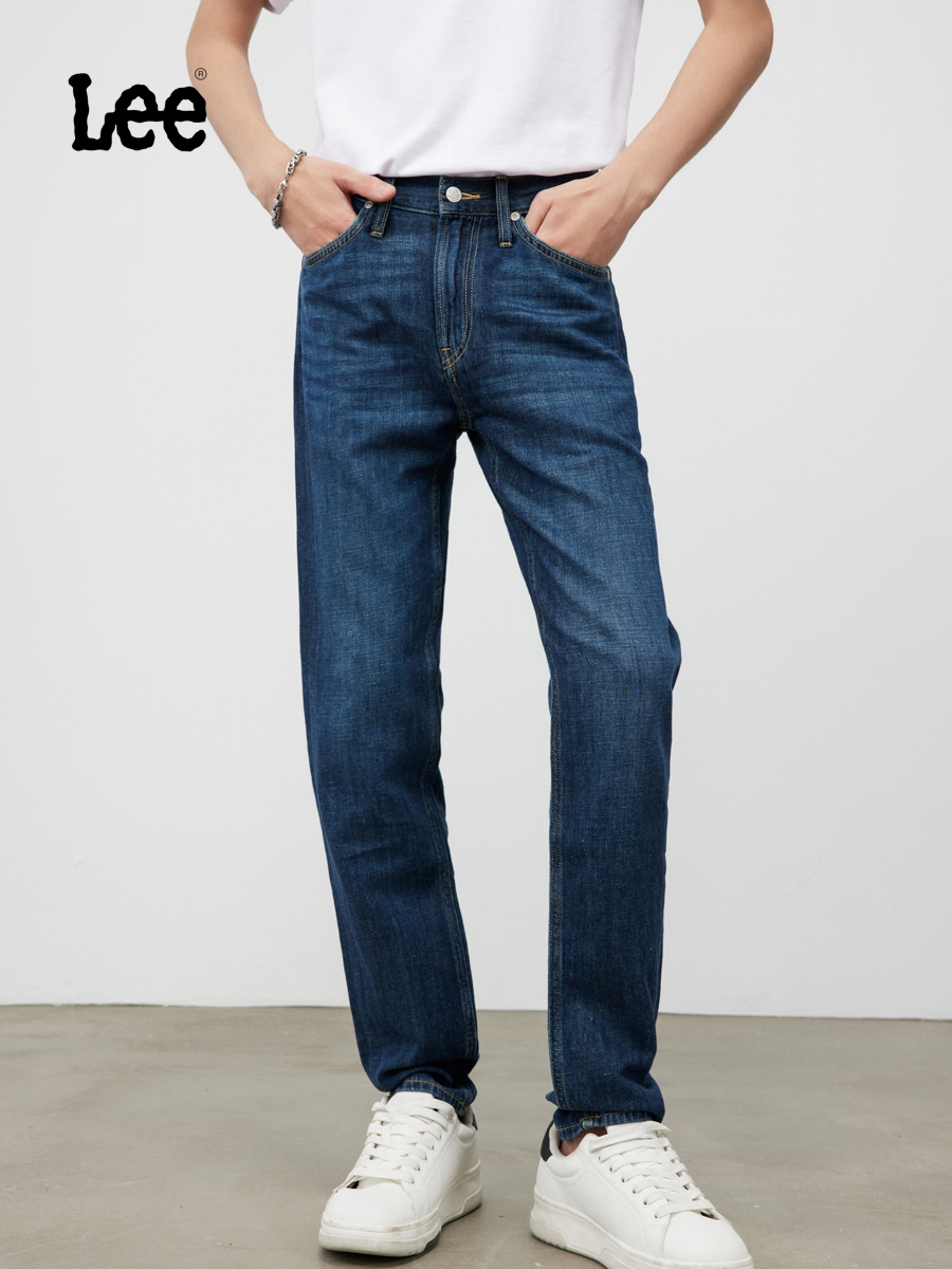 Lee商场同款731舒适男士中腰小直脚深蓝色牛仔裤LMB100731101249A02894